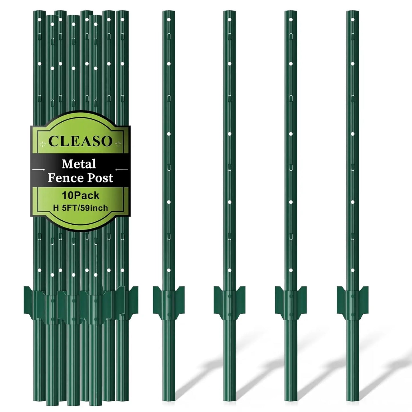 10 Pack Metal Fence Posts U-Post Heavy Duty Garden Stakes