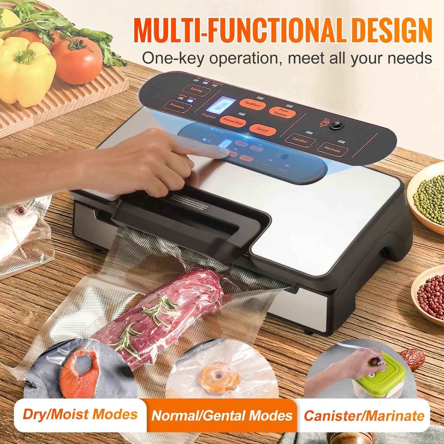 SucceBuy Vacuum Sealer 90KPa 130W Kitchen Saver with Free Bags