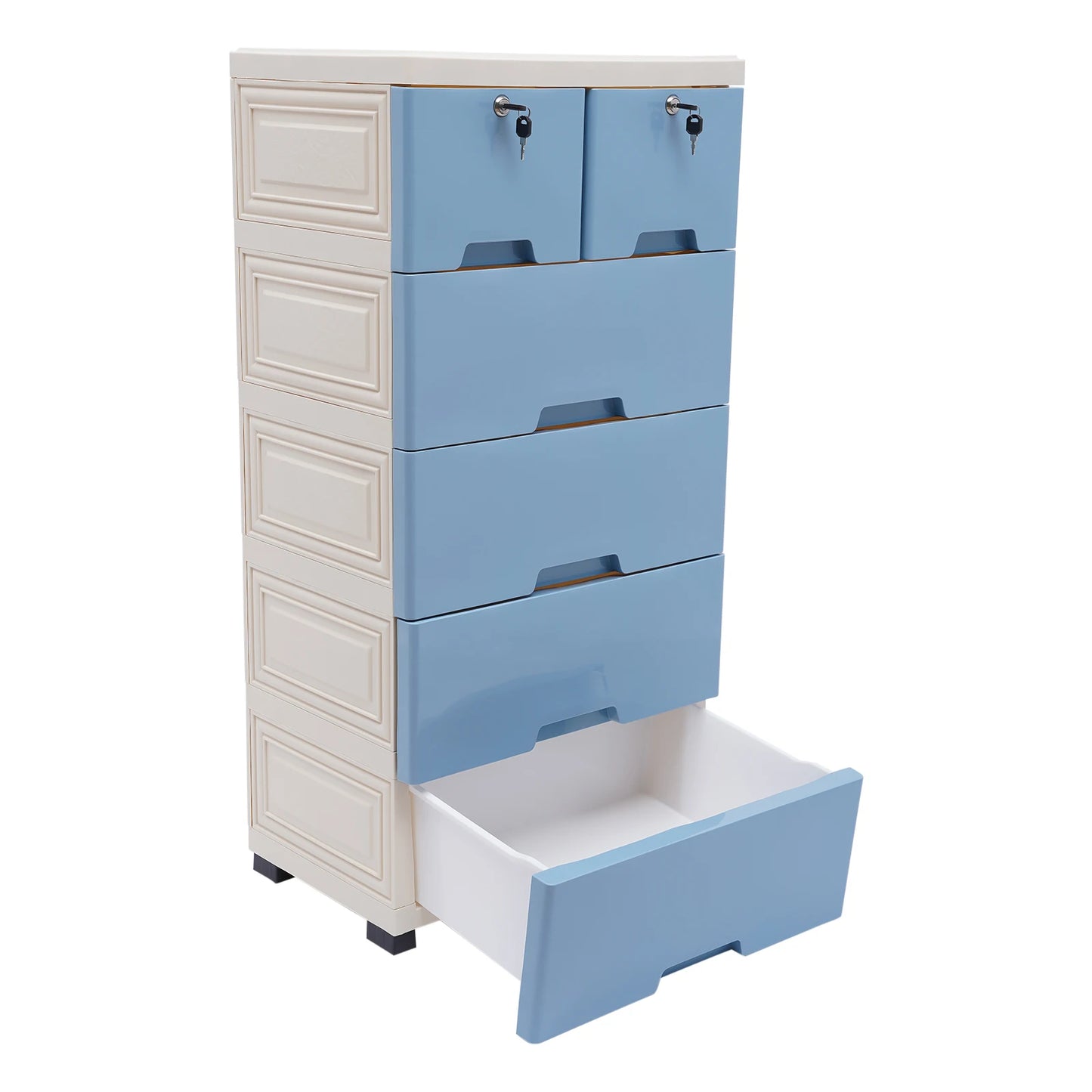 6 Drawer Plastic Dresser Storage Tower For Home Office And Bedroom