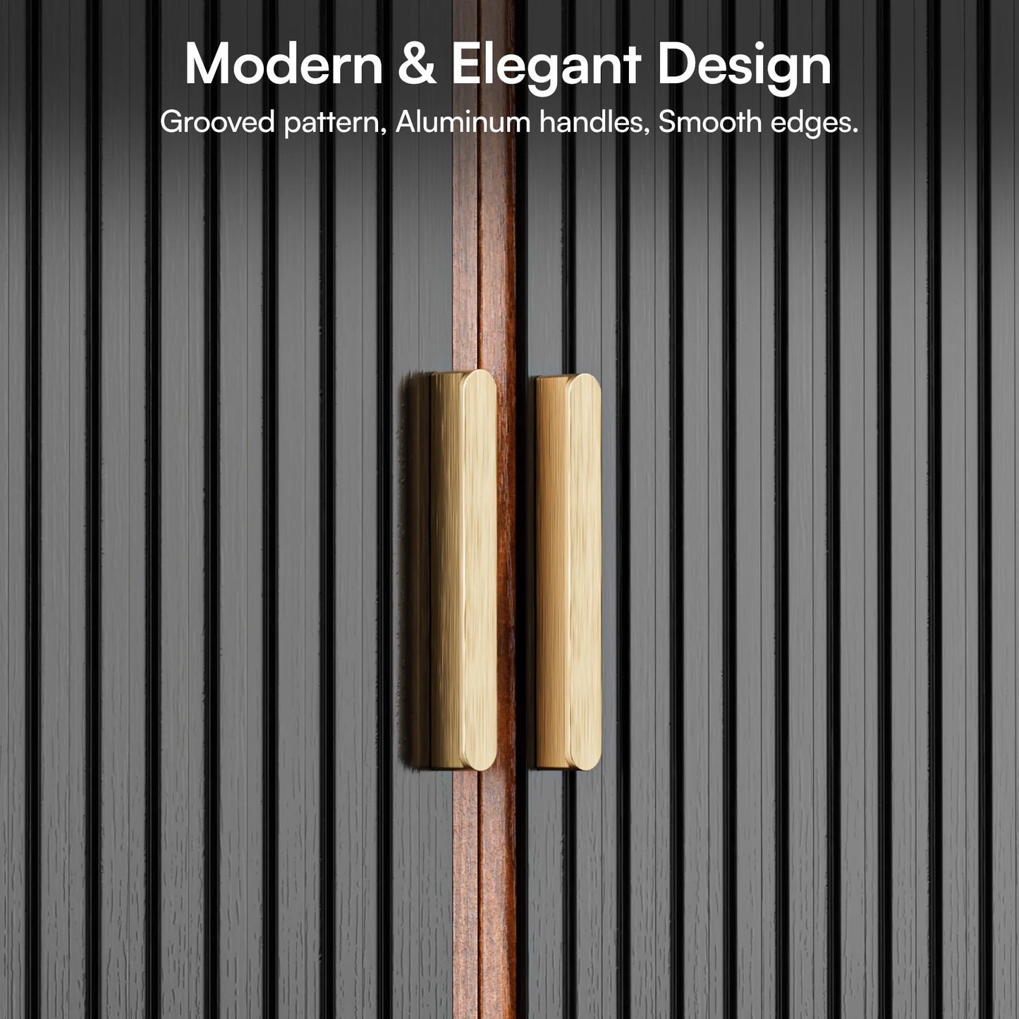 Modular Fluted Credenza Buffet Cabinet With Storage Mid Century Modern