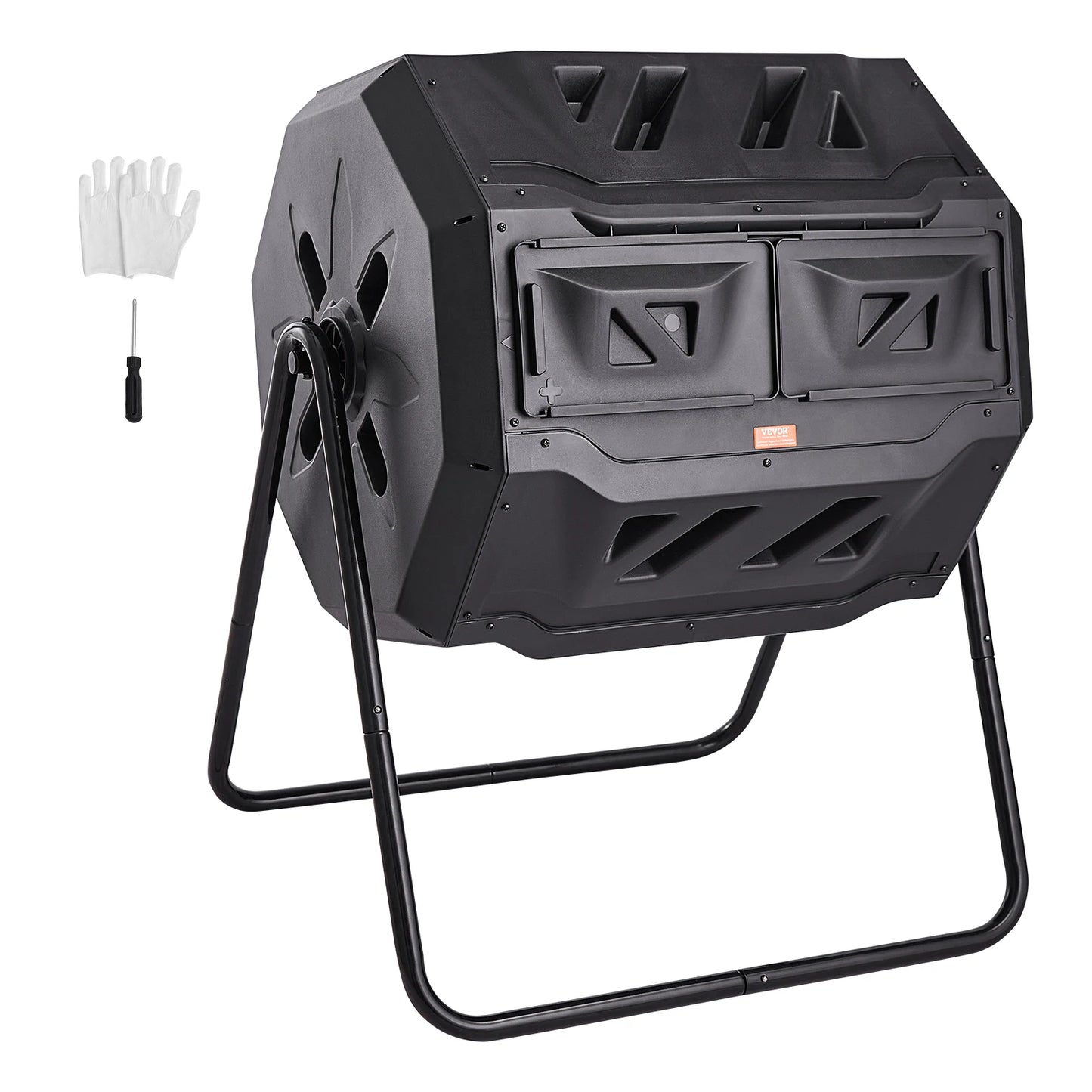 Tumbling Compost Bin Dual Chamber BPA Free Garden Kitchen Use