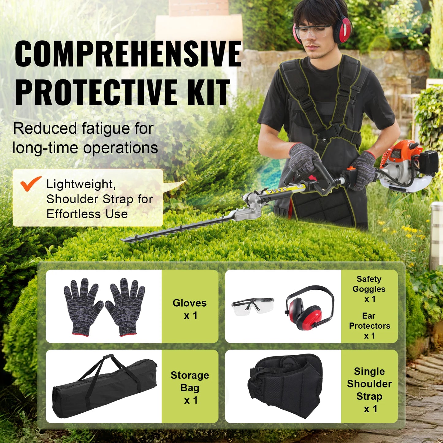 SucceBuy 52cc 6in1 Gas Hedge Trimmer Brush Cutter Edger