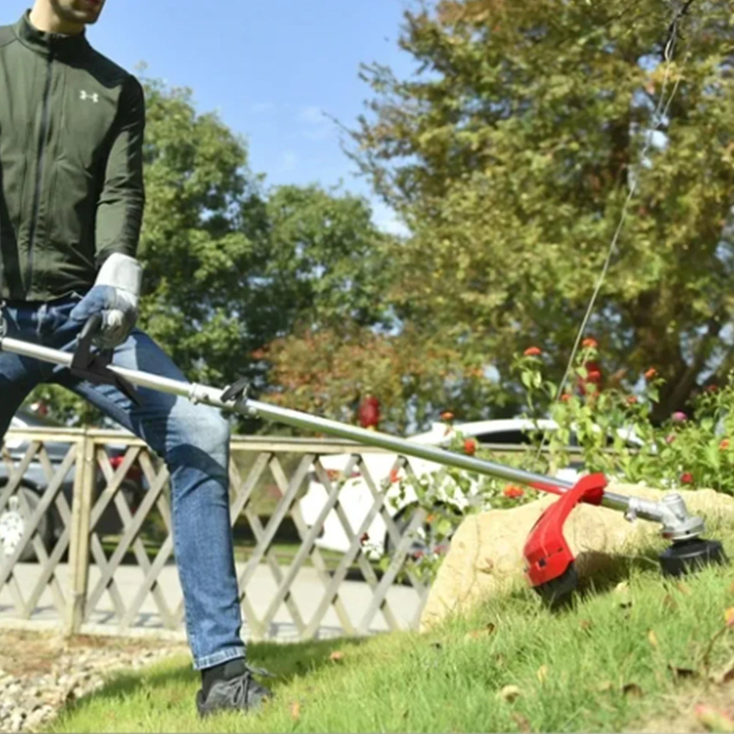 4 Stroke Gas Weed Wacker 31cc 13 Inch Straight Shaft Trimmer