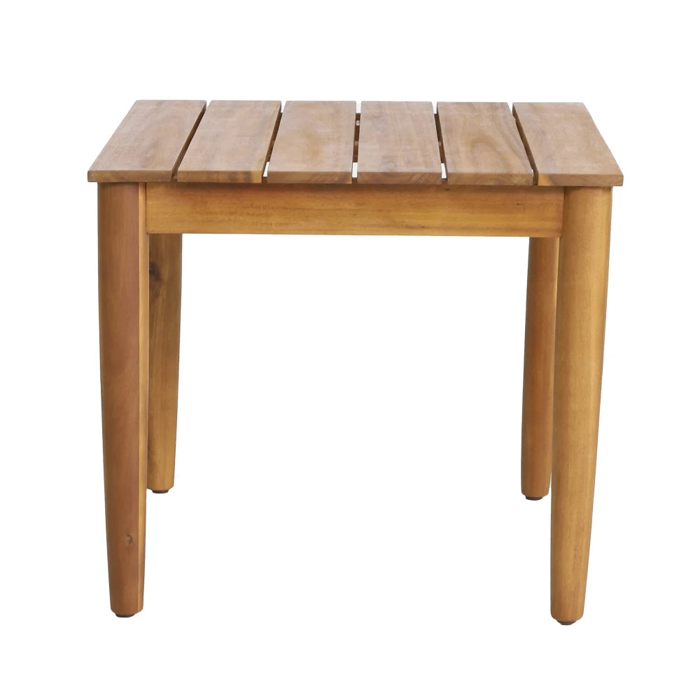 LISM Rustic Acacia Wood Side Table Slat Top Outdoor