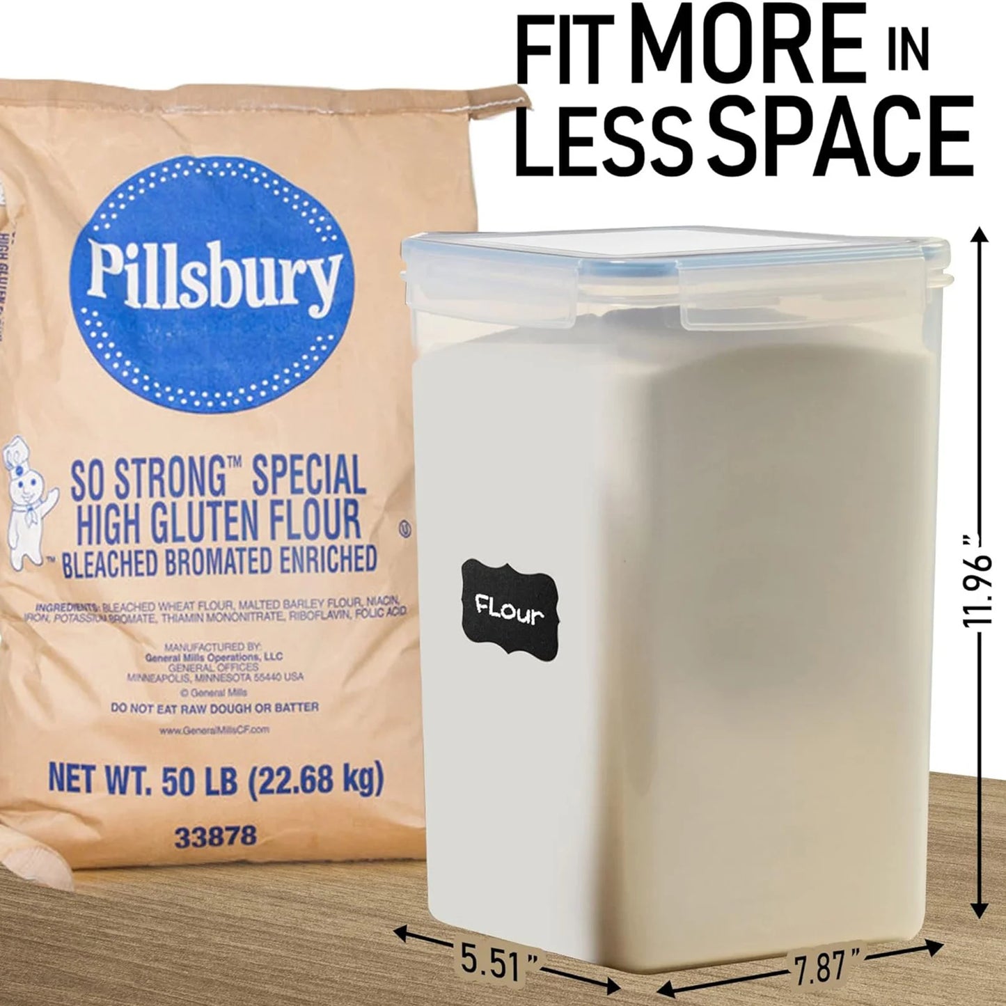 Airtight Food Storage Canisters Two Pack For Flour Sugar Pantry