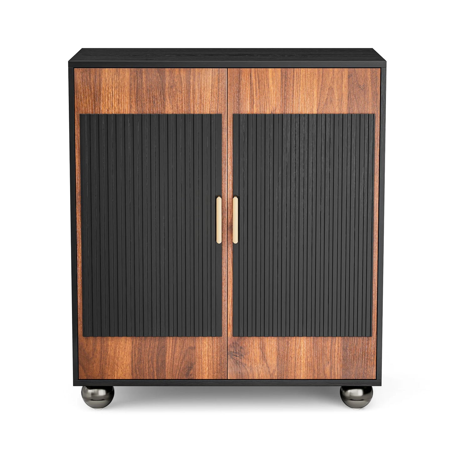 Modular Fluted Credenza Buffet Cabinet With Storage Mid Century Modern