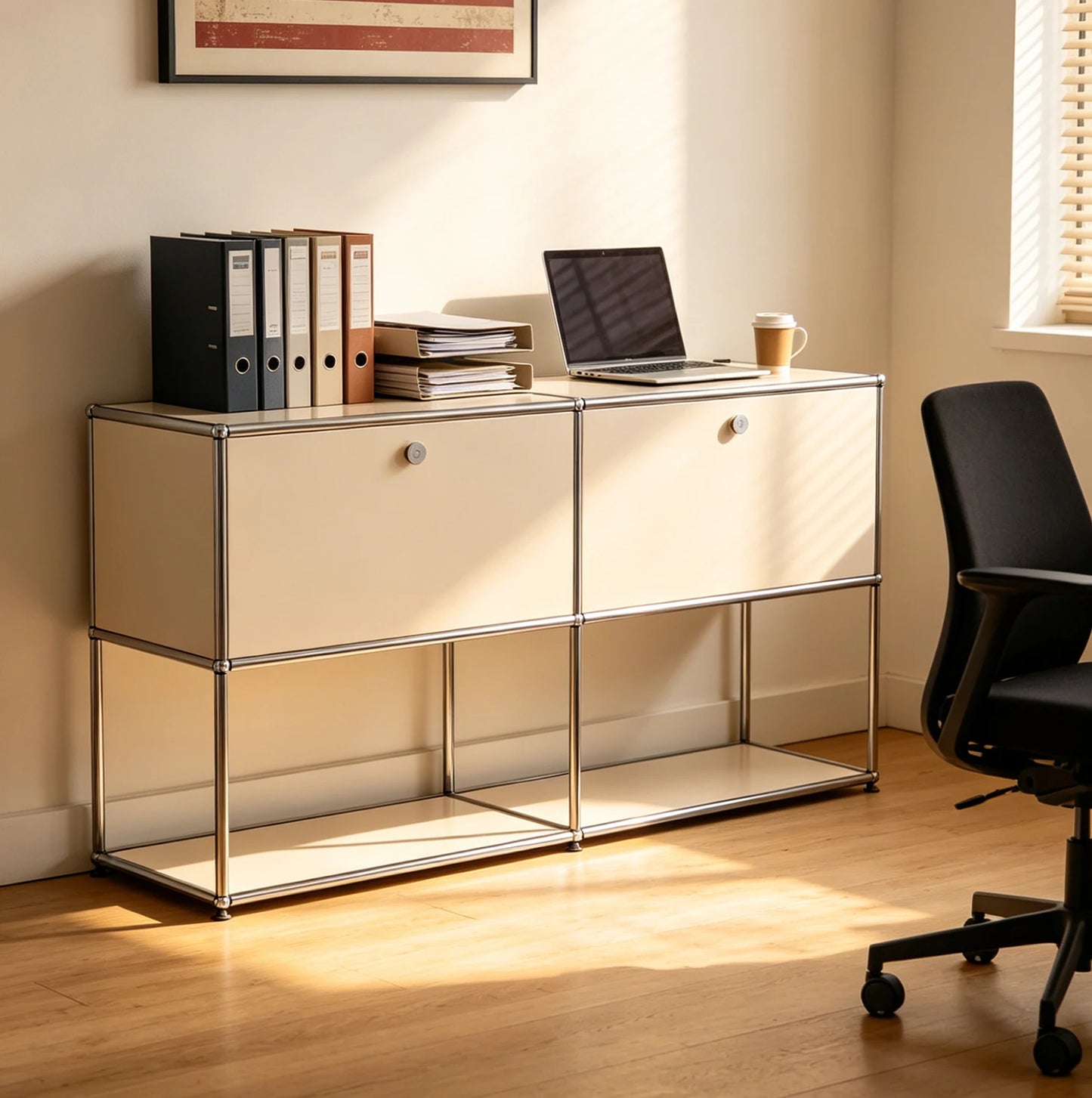 Modular Office File Cabinet Stainless Steel Frame Lockable Storage Cabinet