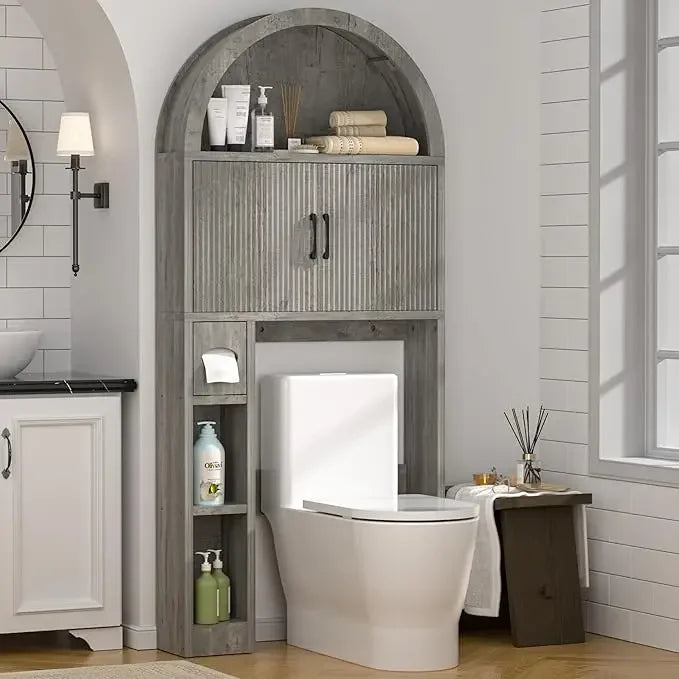 Over Toilet Storage Cabinet Freestanding Bathroom Organizer Arch