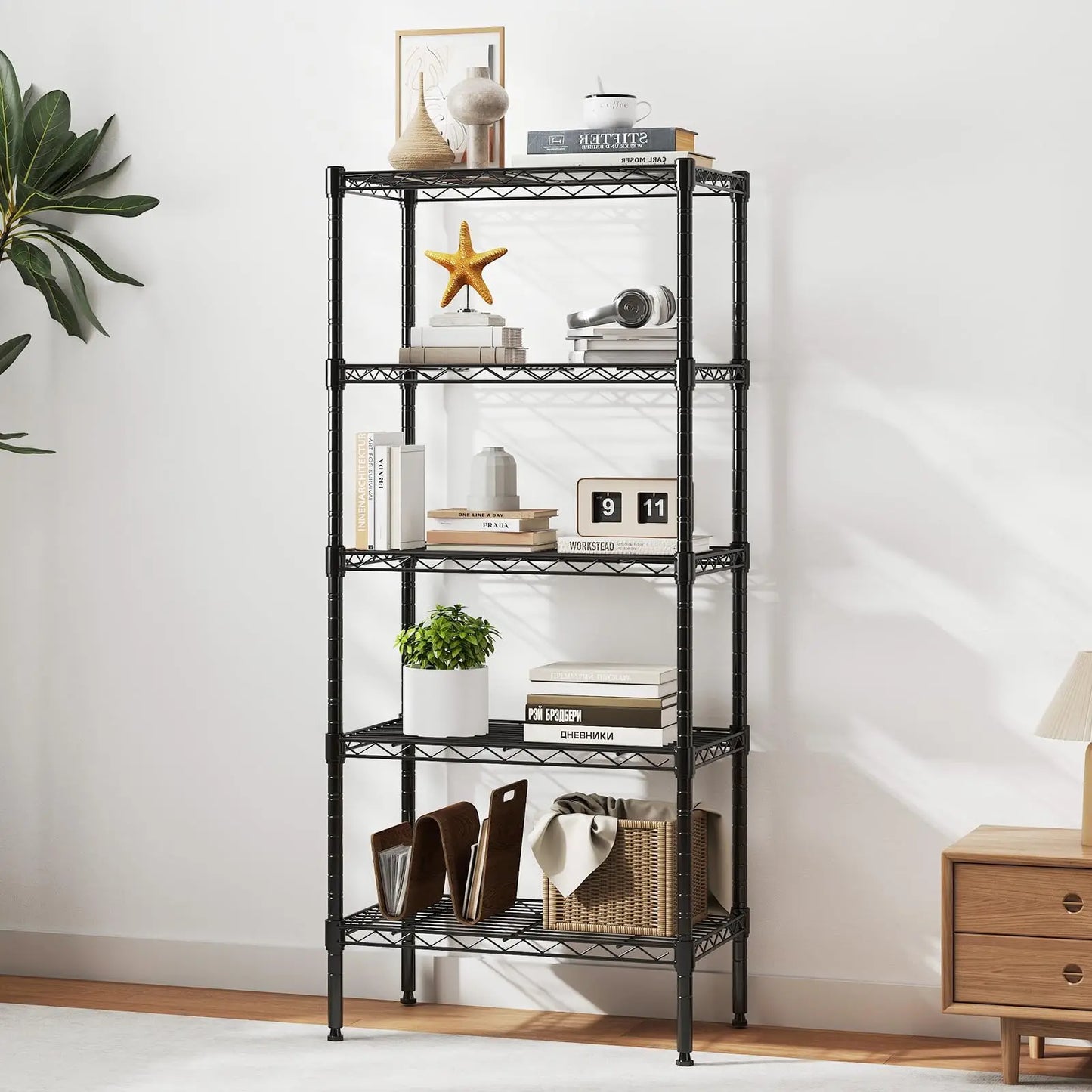 JHK Three To Five Tier Metal Wire Storage Shelves Adjustable