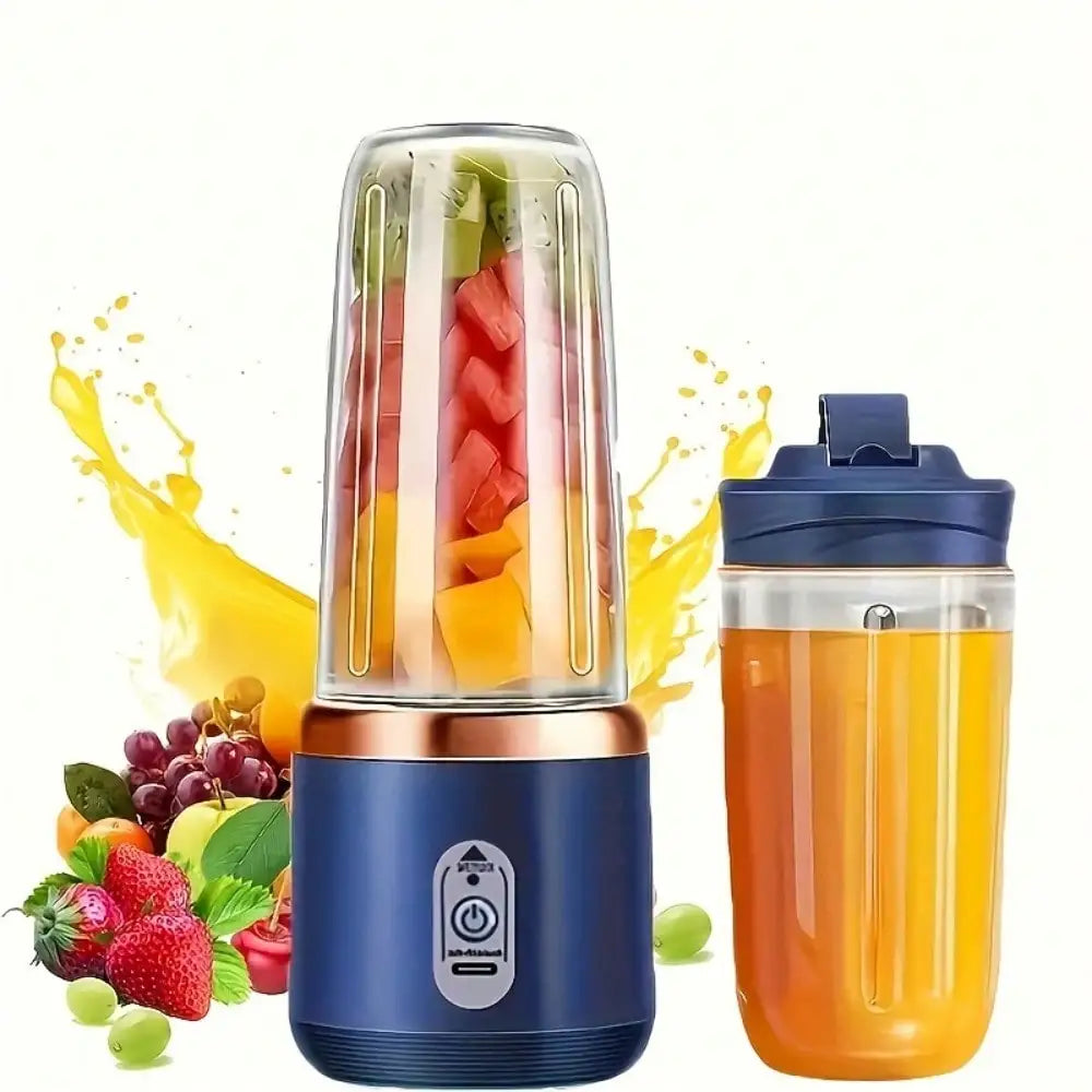 Portable USB Juicer Cup Blender With Dual Cups Outdoor Travel