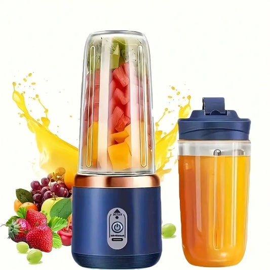 Portable USB Juicer Cup Blender With Dual Cups Outdoor Travel