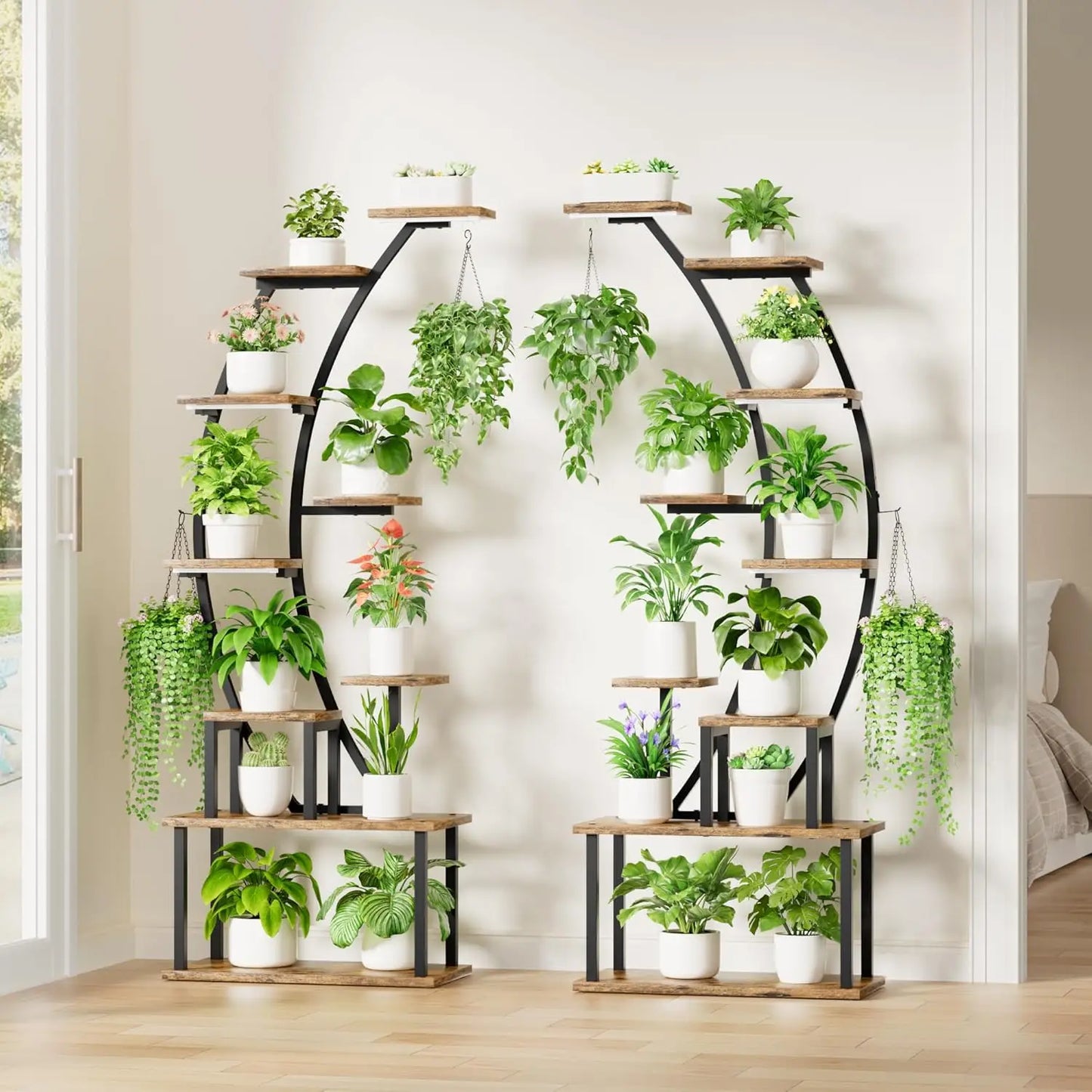 Indoor Plant Stand With Grow Lights 9 Tier Plant Shelf