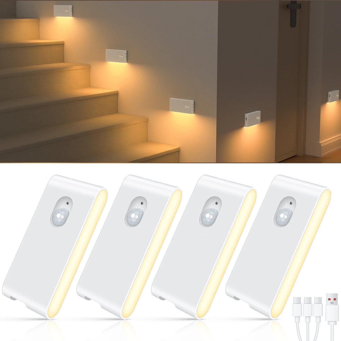Willed Motion Sensor Wireless Stair Lights Indoor Battery Night Lights