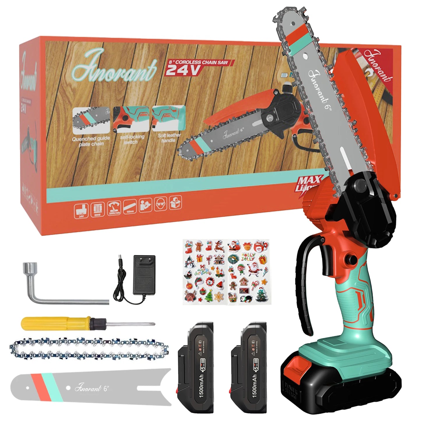 Cordless Mini Chainsaw Dual Battery Portable Tree Cutting Saw