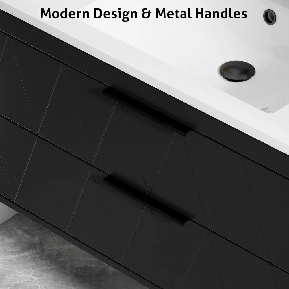 Bathroom Vanity Cabinet With Sink Wall Mounted Floating Soft Close