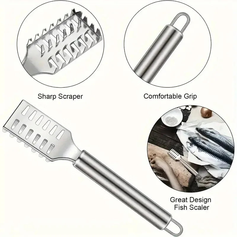 Multipurpose Kitchen Scraper Anti Slip Grip Tool For Fish Veggie