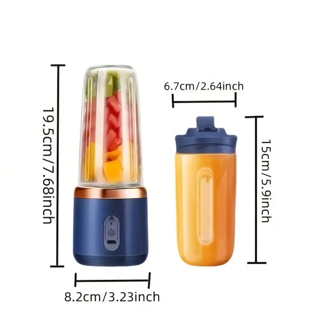 Portable USB Juicer Cup Blender With Dual Cups Outdoor Travel
