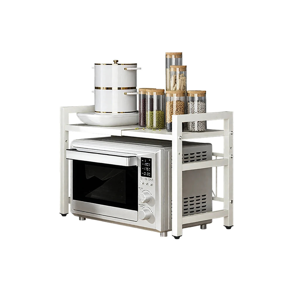 Expandable Microwave Shelf Organizer Moistureproof Countertop Storage