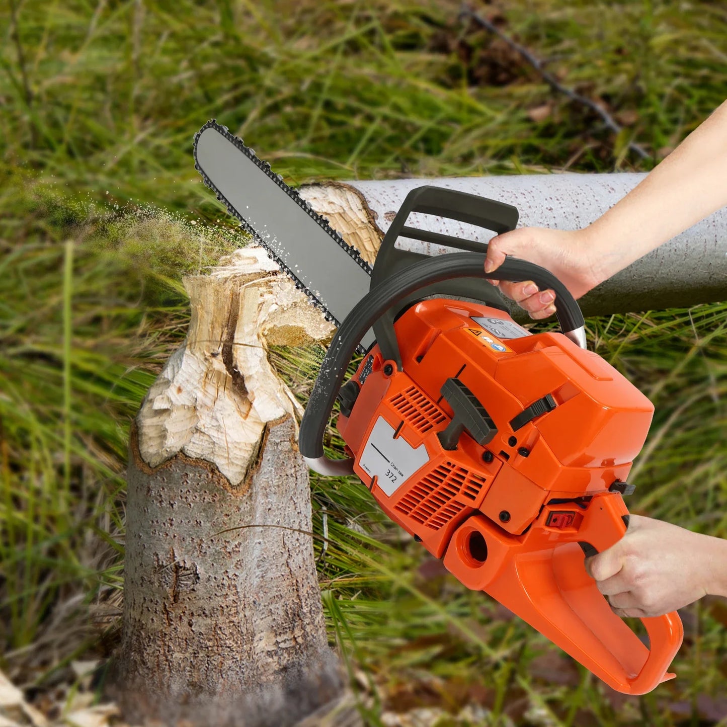 CNCEST Gas Chainsaw 2 Stroke Power Cutter For Wood Cutting