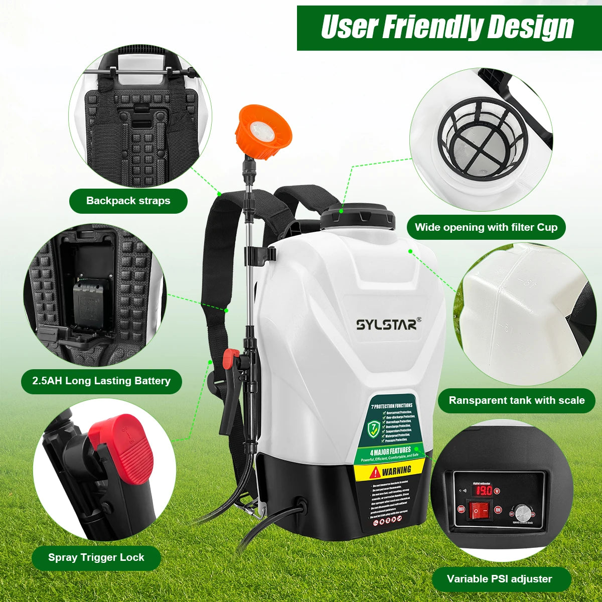 Backpack Sprayer Battery Powered 100 PSI Makita Compatible Garden Sprayer