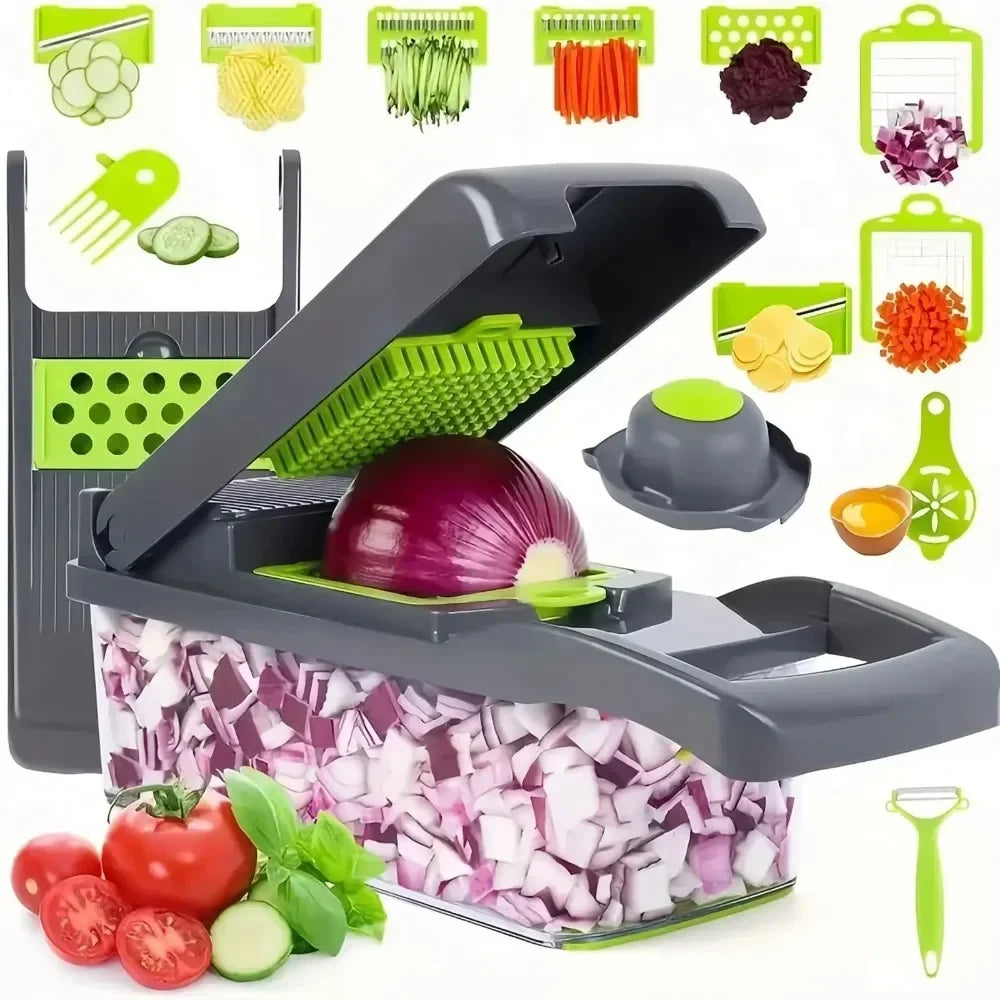 AEDG 14-In-1 Vegetable Chopper Slicer Dicer With Handle