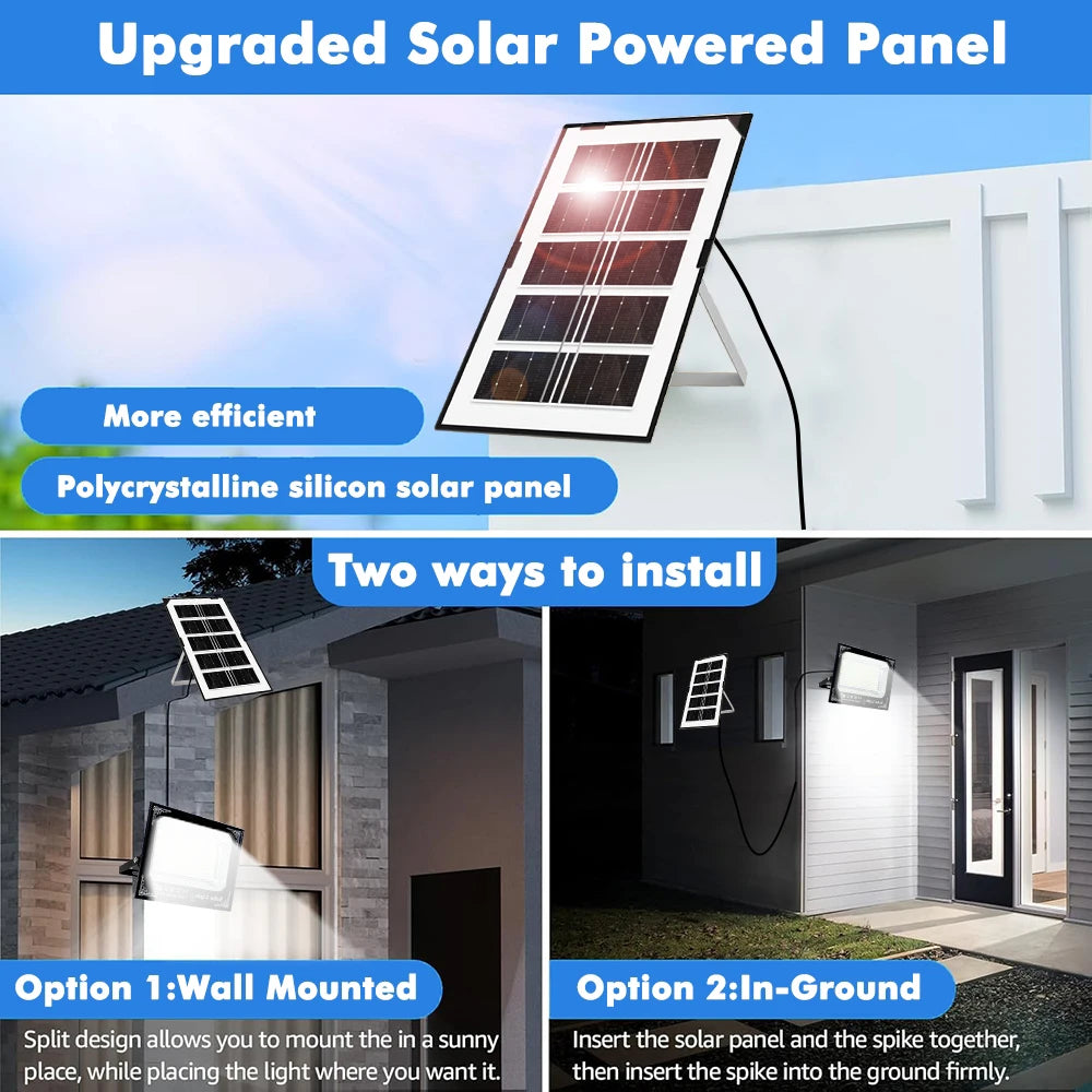 300W Solar Outdoor Flood Light Patio LED With Remote IP67