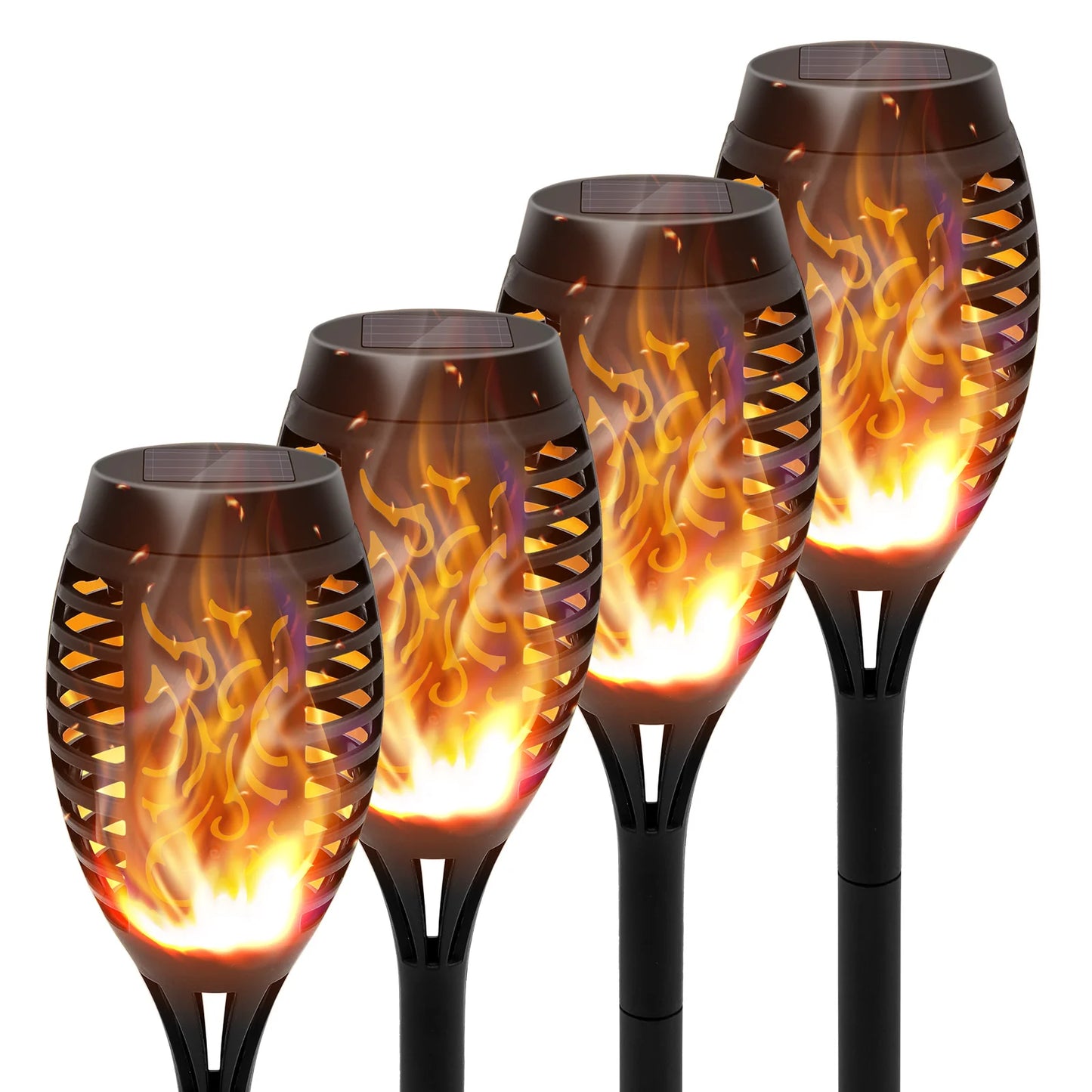 Solar Torch Lights With Flickering Flame LED Outdoor Path Garden