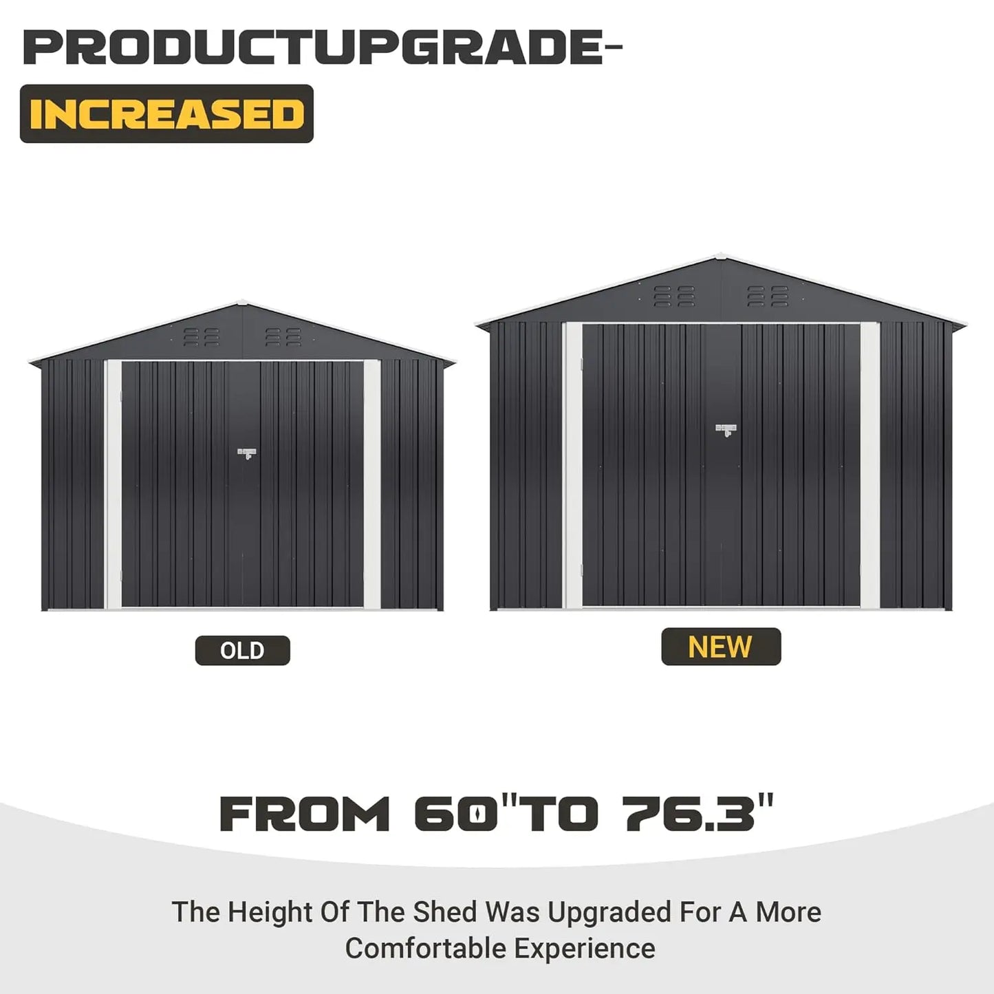 Outdoor Metal Storage Shed Waterproof Easy Assembly