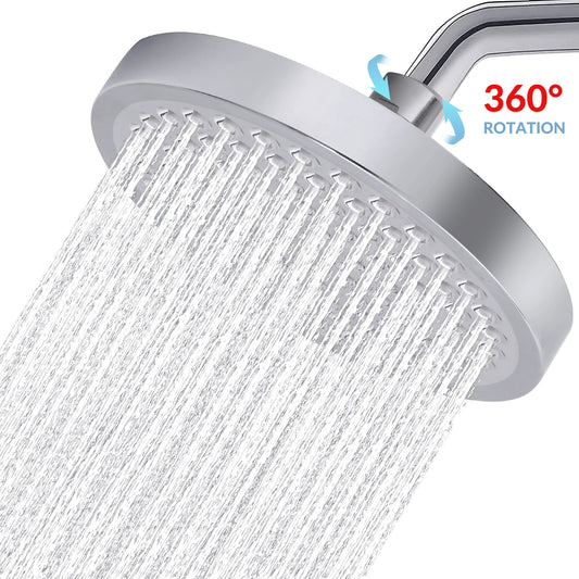 High Pressure Rain Shower Head Stainless Steel Wall Mount Adjustable