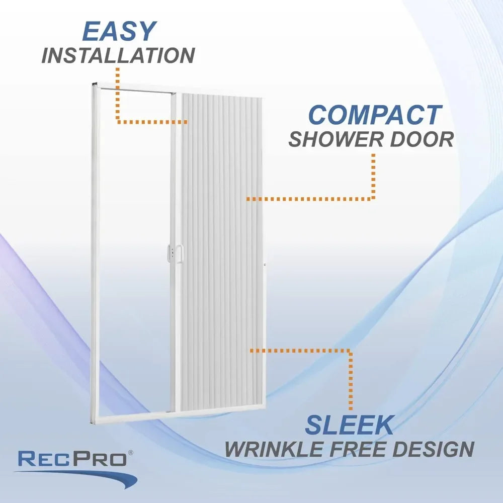 Folding RV Shower Door Sliding Retractable For Camper