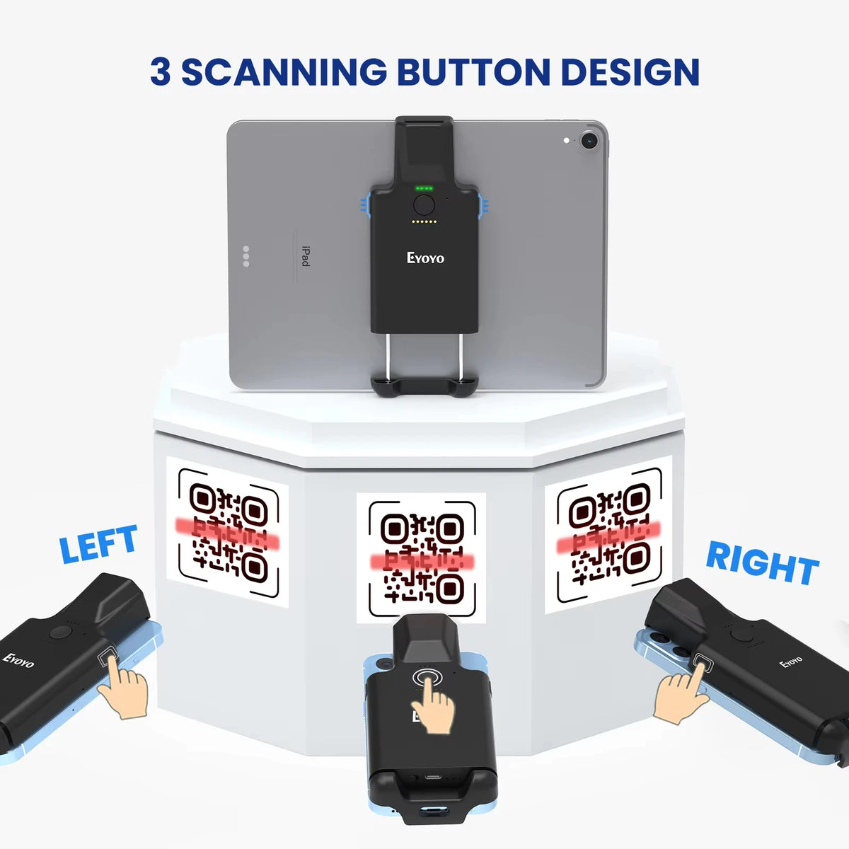 Eyoyo Bluetooth 1D 2D Barcode Scanner Portable QR Code Reader