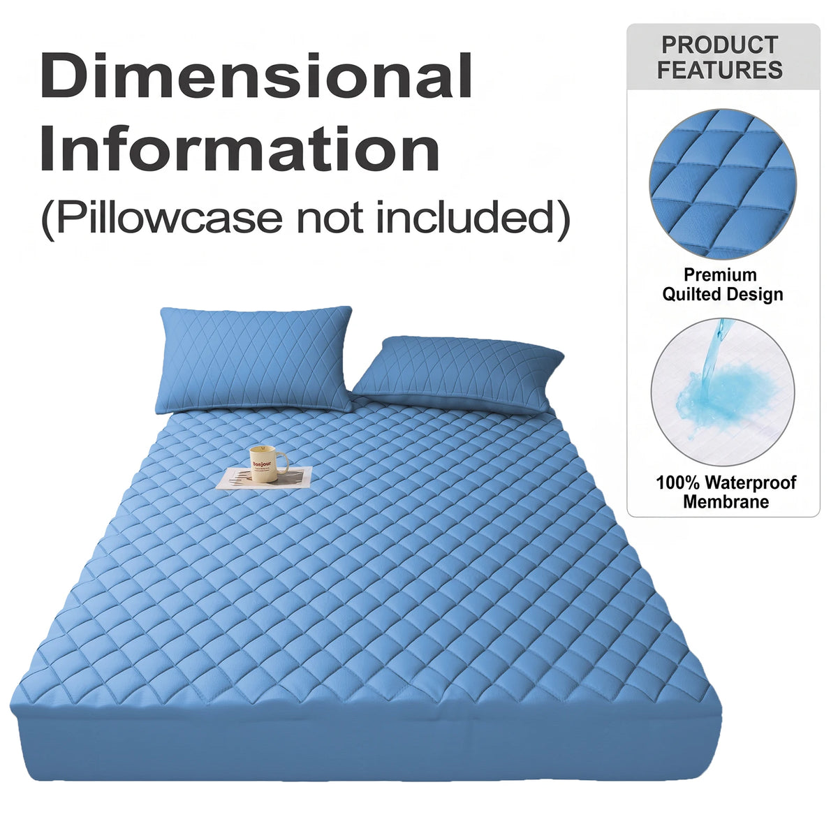 Waterproof Quilted Mattress Protector With Deep Pocket Breathable Bedding