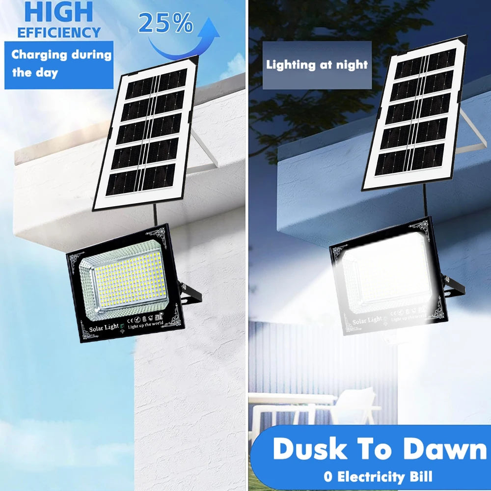 300W Solar Outdoor Flood Light Patio LED With Remote IP67